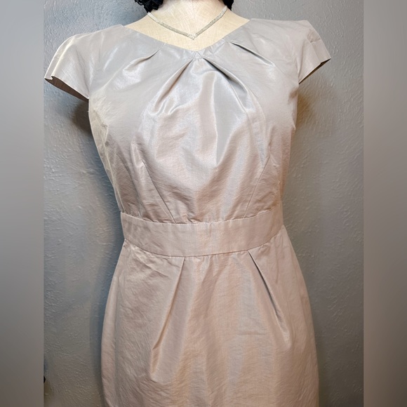 Banana Republic Silver Platinum Cocktail Dress Sz 6 - Picture 6 of 9